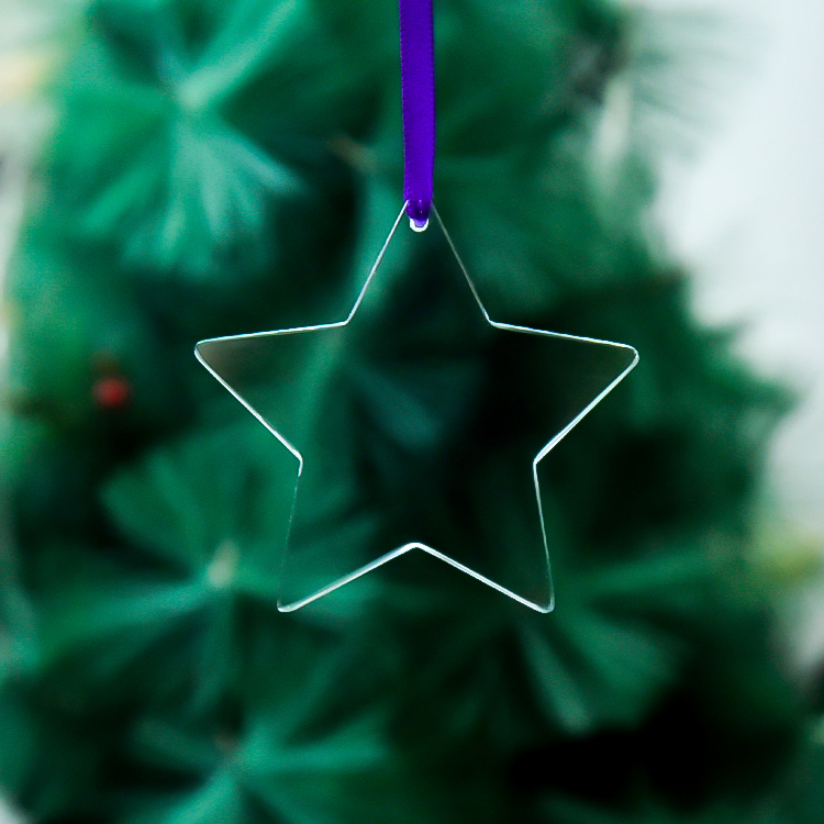 Hot Selling Wholesale Personalized logo Christmas Decorations Hanging K9 Little Star Christmas Tree Ornament for Decoration