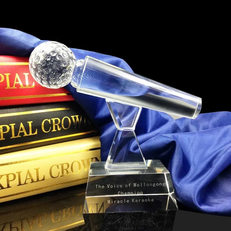 Personalized Crystal Microphone Trophy Awards MH-FJ0043