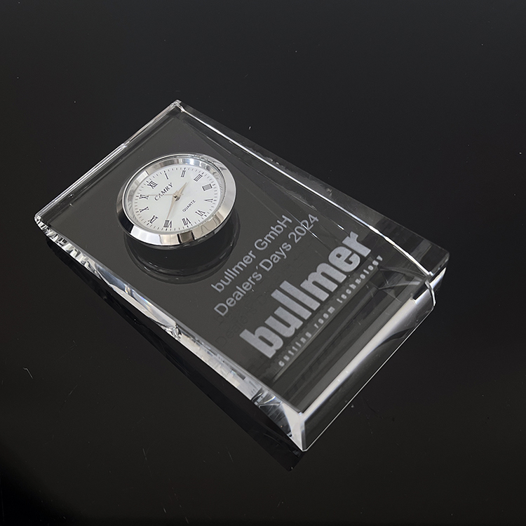 Personalized Business Award Crystal Clock MH-C0209