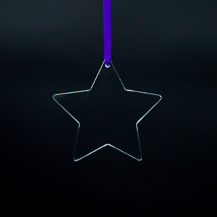 Hot Selling Wholesale Personalized logo Christmas Decorations Hanging K9 Little Star Christmas Tree Ornament for Decoration