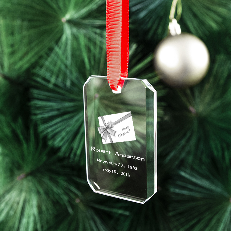 2026 Wholesale High Quality K9 Blank Crystal Ornament Christmas Rectangle Ornament Glass Customized Clear K9 Glass Ornament
