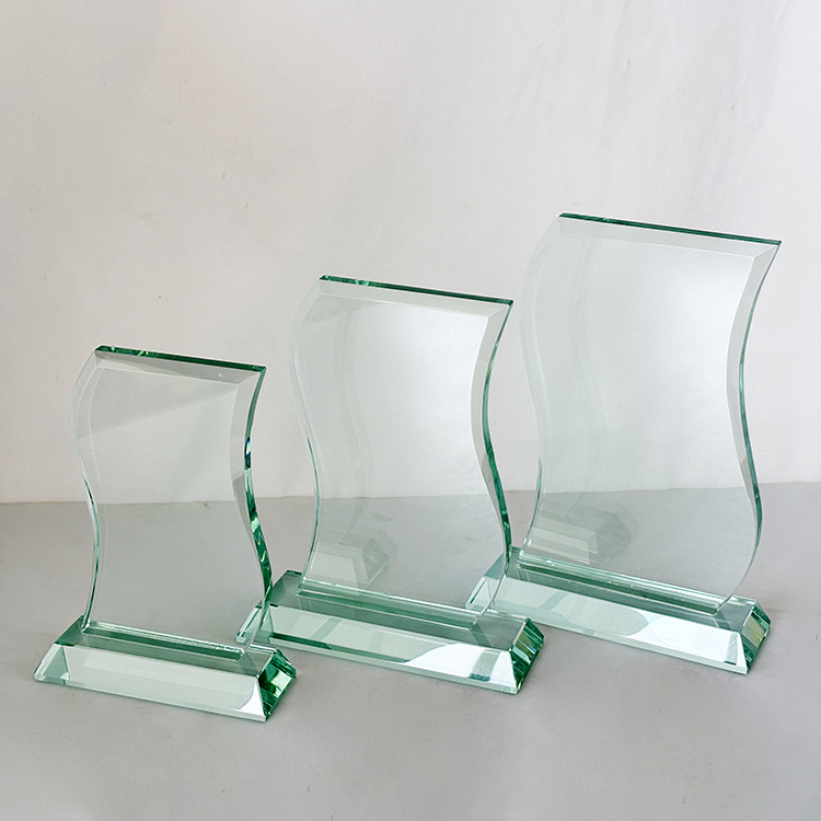 S Wave Shape Blank Jade Glass Awards Trophy MH-LJ0369