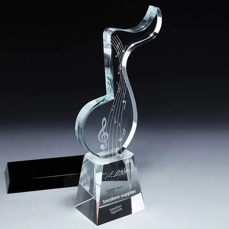 Personalized Clear Crystal Microphone Trophy Awards MH-FJ0045