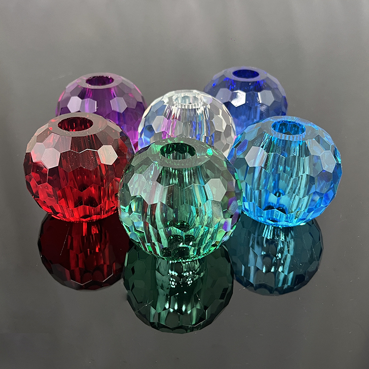 Colored Faceted Glass Crystal Sphere Ball with Hole MH-Q0269