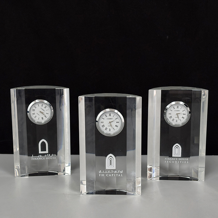Personalized Engraved Mantel Crystal Desk Clock MH-C0224