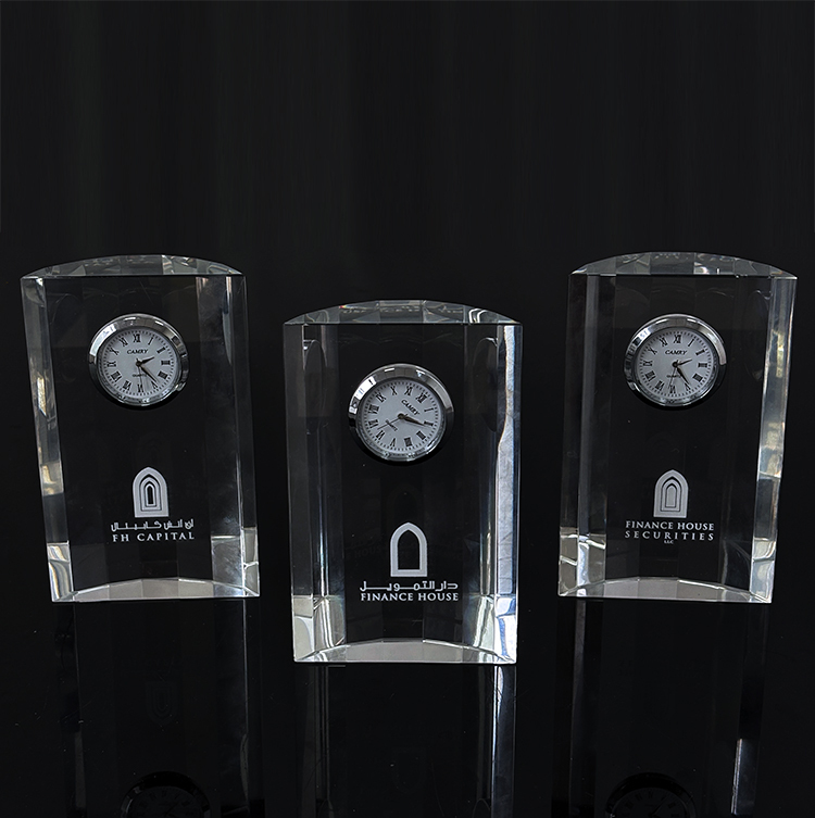Personalized Engraved Mantel Crystal Desk Clock MH-C0224