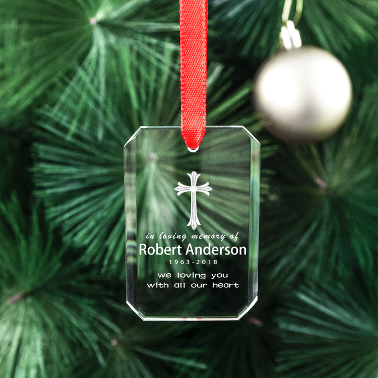 2026 Wholesale High Quality K9 Blank Crystal Ornament Christmas Rectangle Ornament Glass Customized Clear K9 Glass Ornament
