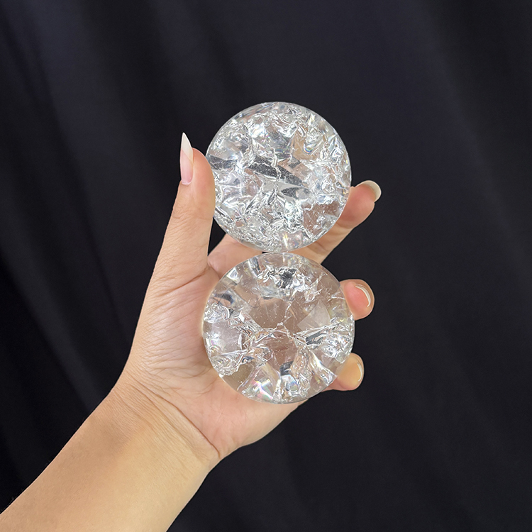 Clear Glass Crystal Ice Crack Ball Sphere MH-Q0223