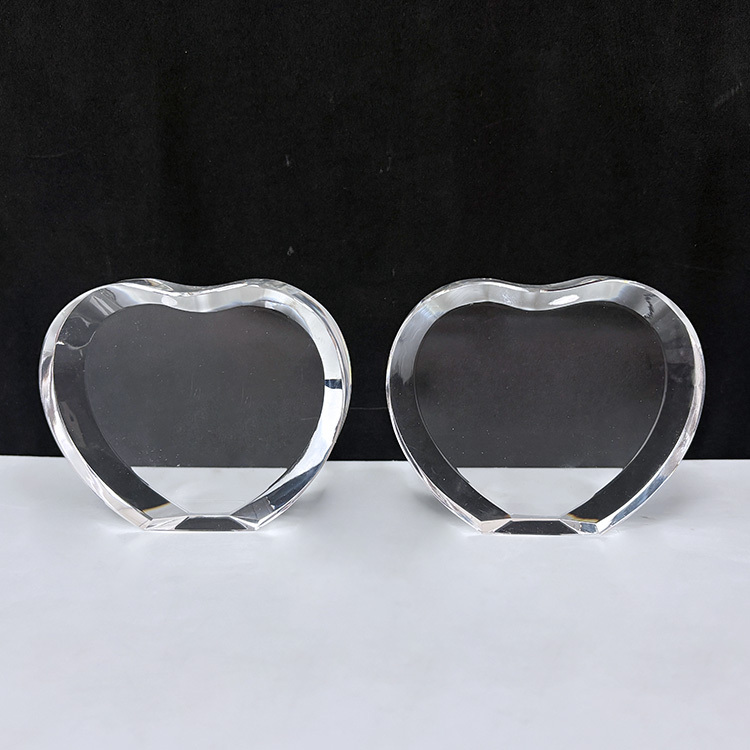Blank Diamond Cut Crystal Heart Paperweight for 3d Laser or 2d Laser MH-F0694