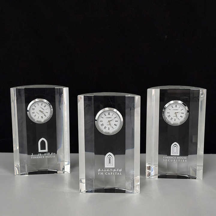 Personalized Engraved Mantel Crystal Desk Clock MH-C0224