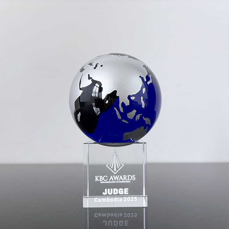 Blue Glass Crystal Glass Globe Paperweight MH-8138