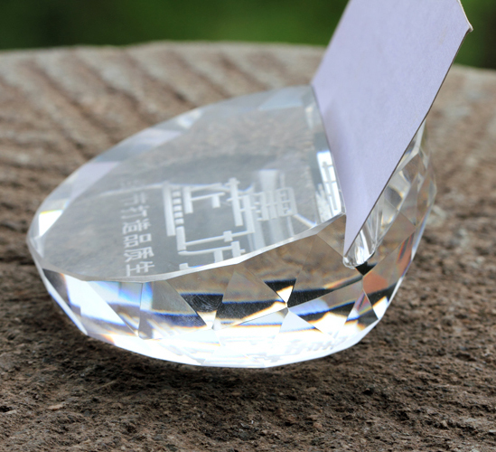 Personalized Crystal Card Holder and Paperweight MH-B0358