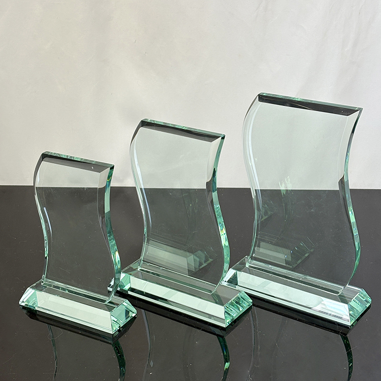 S Wave Shape Blank Jade Glass Awards Trophy MH-LJ0369
