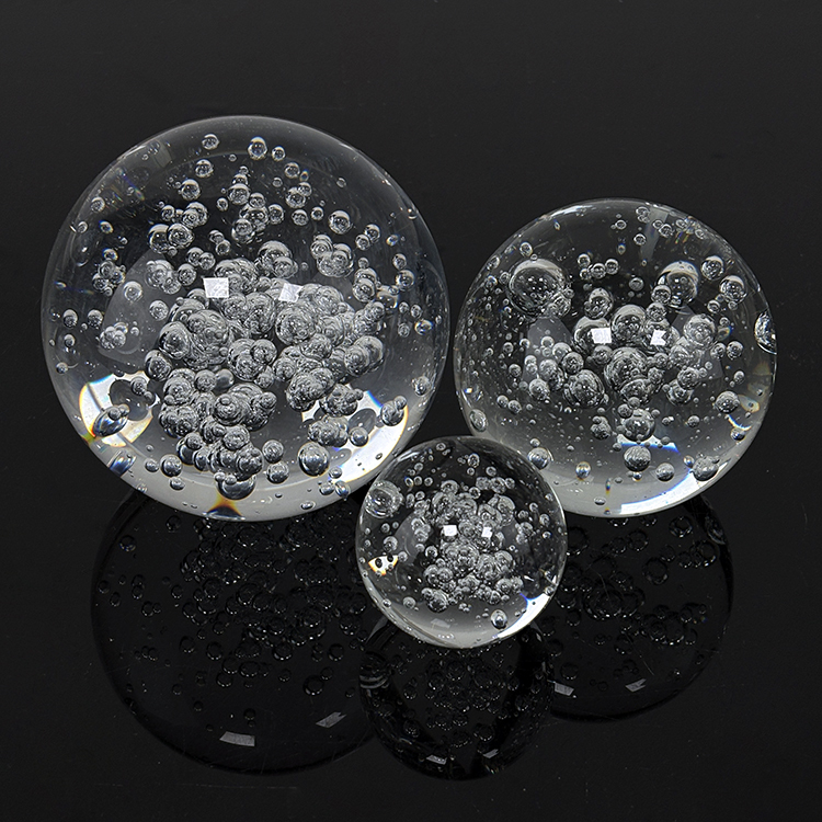Glass Crystal Balls with air Bubble Ball Sphere Paperweight MH-Q0289