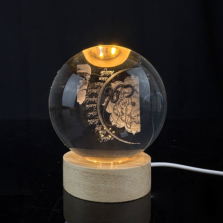 Custom Golden Temple Crystal Ball 3D Laser Engraved Religious Night Light Glass Ball Decor Souvenir Gifts MH-Q0295