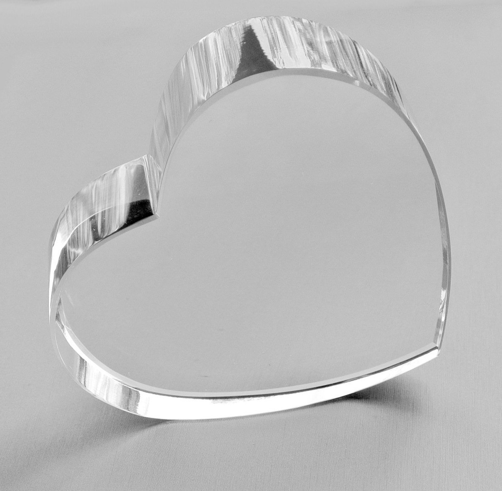 Personalized Heart Crystal Paperweight Engraved MH-F0402