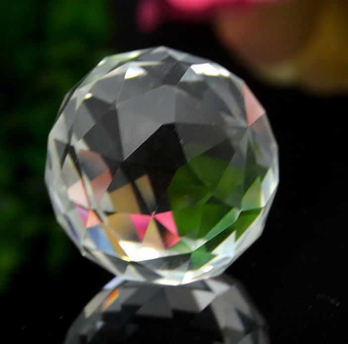 Faceted Glass Crystal Sphere Ball MH-Q0243