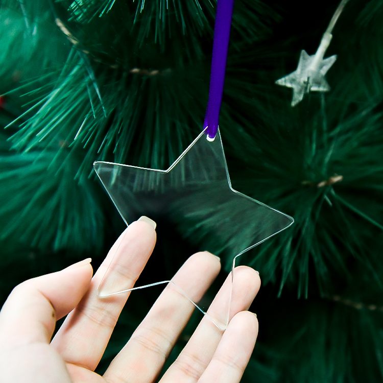 Hot Selling Wholesale Personalized logo Christmas Decorations Hanging K9 Little Star Christmas Tree Ornament for Decoration