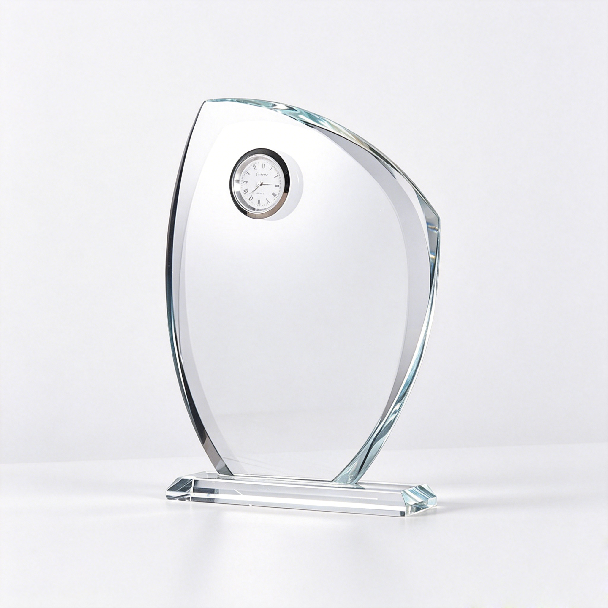 Decorative Crystal Award Clock Trophy Hand Crafted UV Printed Laser Engraving Custom Personalized Glass Crystal Trophy for
