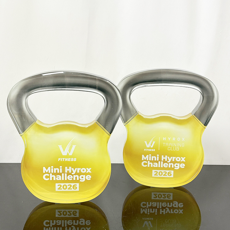 Personalized  Kettle Bell Custom Dumbbell Shape Crystal Award Trophies MH-LJ0714