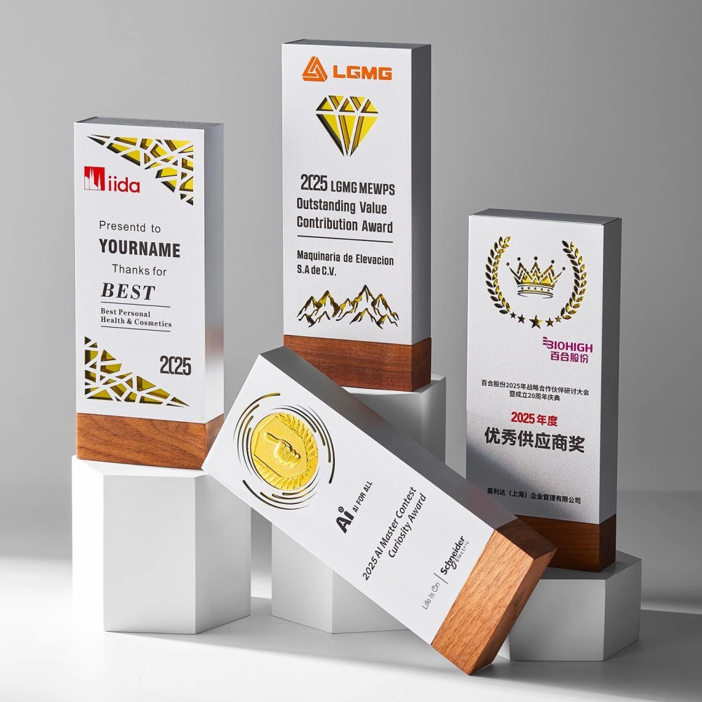 New Personalized Trophies Manufacturer Wholesale Solid Wooden Plaque Trophy Custom Trophies Medals Plaques