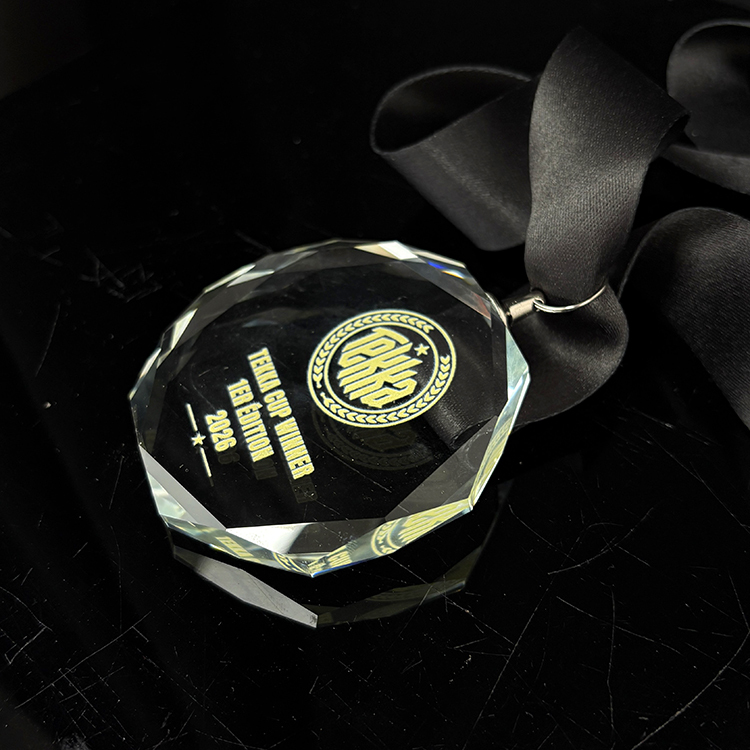 Personalized Crystal Glass Octagon Shaped Medallion Medal MH-LJ0661