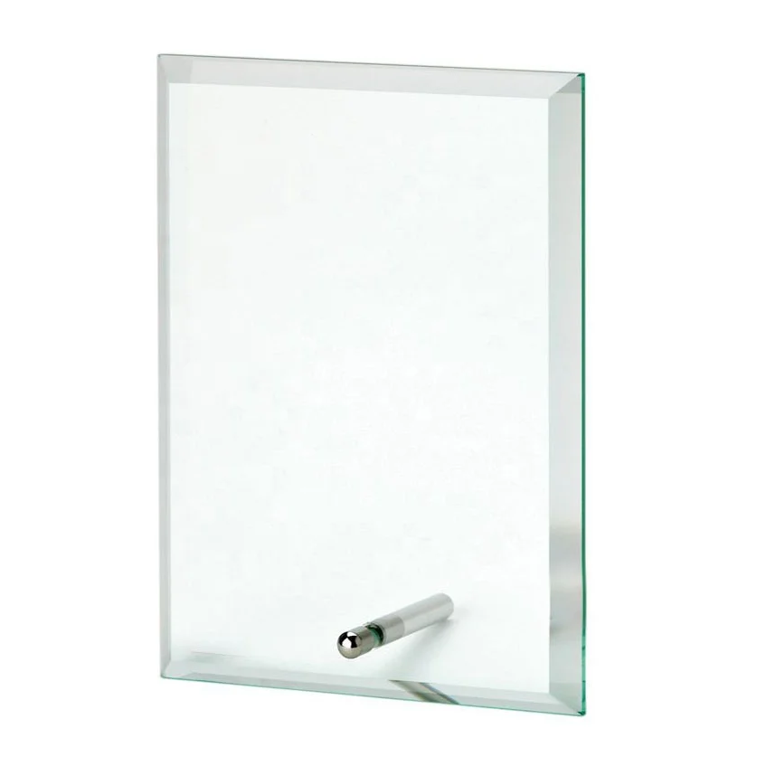 Transparent Crystal Glass Award with Metal Stand Glass Trophy Plaque Crystal Gift Winner Prize Staff Appreciation Ceremony