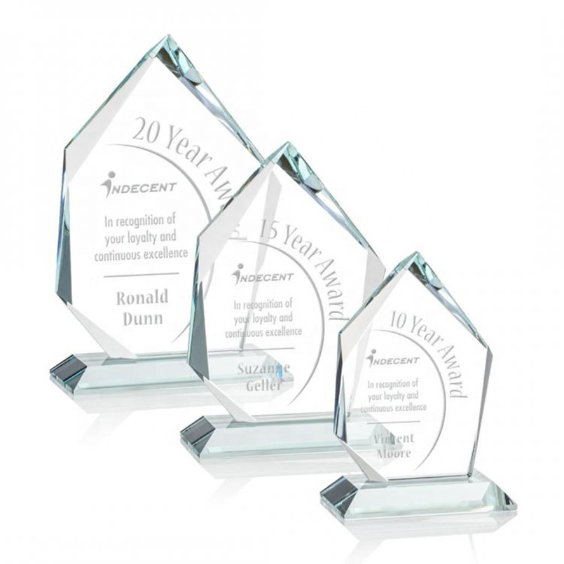 Newest Customized Professional Crystal Glass Award Crystal Trophy Plaque for Engraving