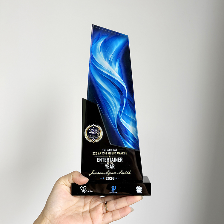 Personalized Crystal Trophy with Black Base MH-LJ0715