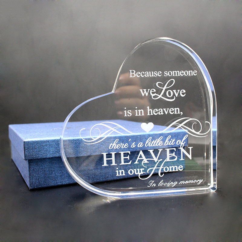Honor of Crystal Personalized 2d 3d Crystal Text Engraved Blank Heart-shaped Laser Cube