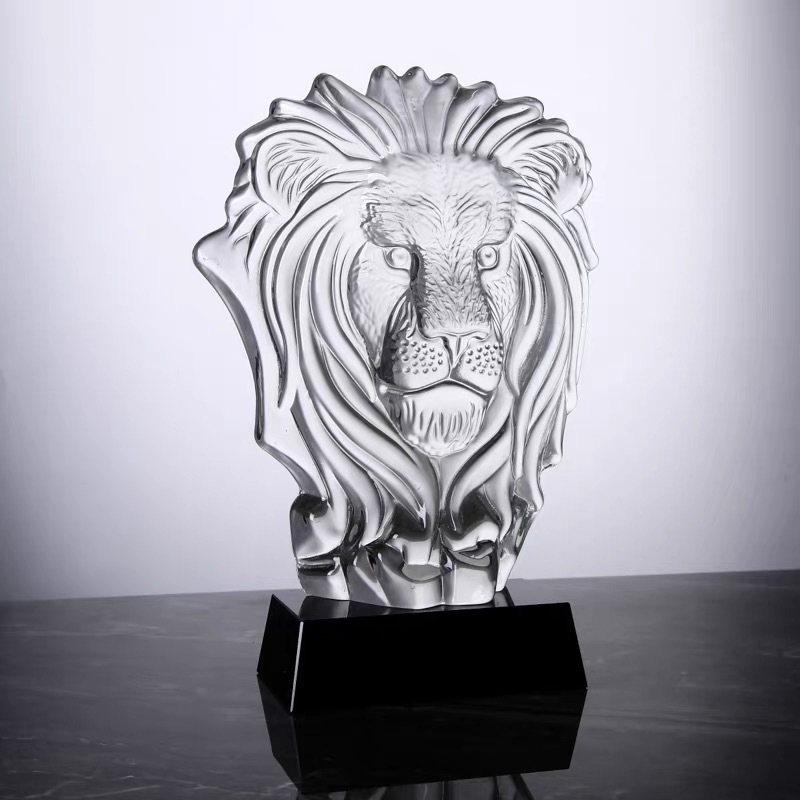 Crystal lion Head Crystal Iceberg Trophy and Award MH-LJ0522