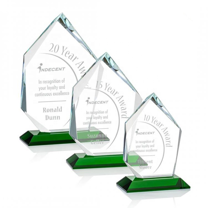 Newest Customized Professional Crystal Glass Award Crystal Trophy Plaque for Engraving