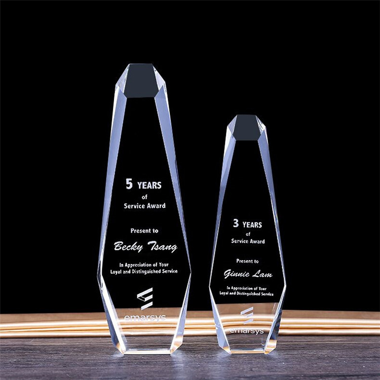Personalized Hexagon Shape Crystal Glass Awards