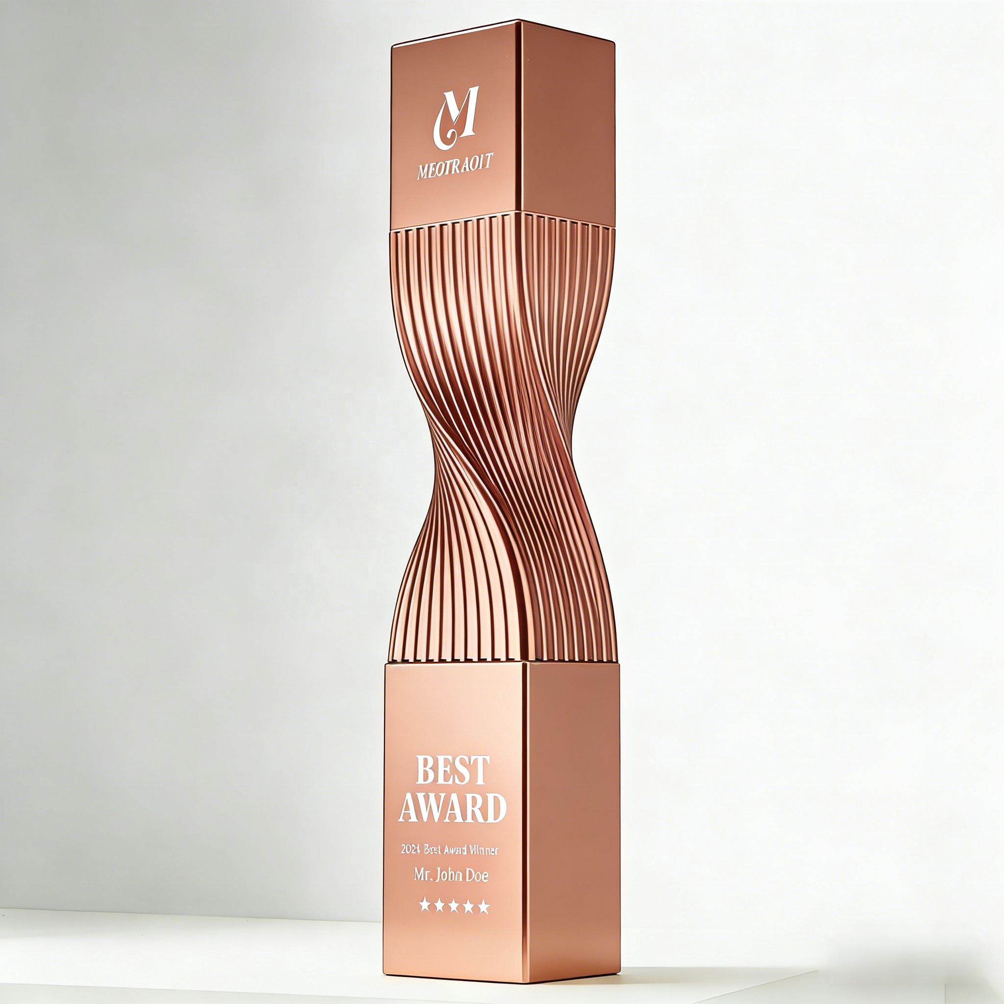 High End Luxury Creative Twisted Column Trophy Annual Award Competition Commemorative Customized Trophy