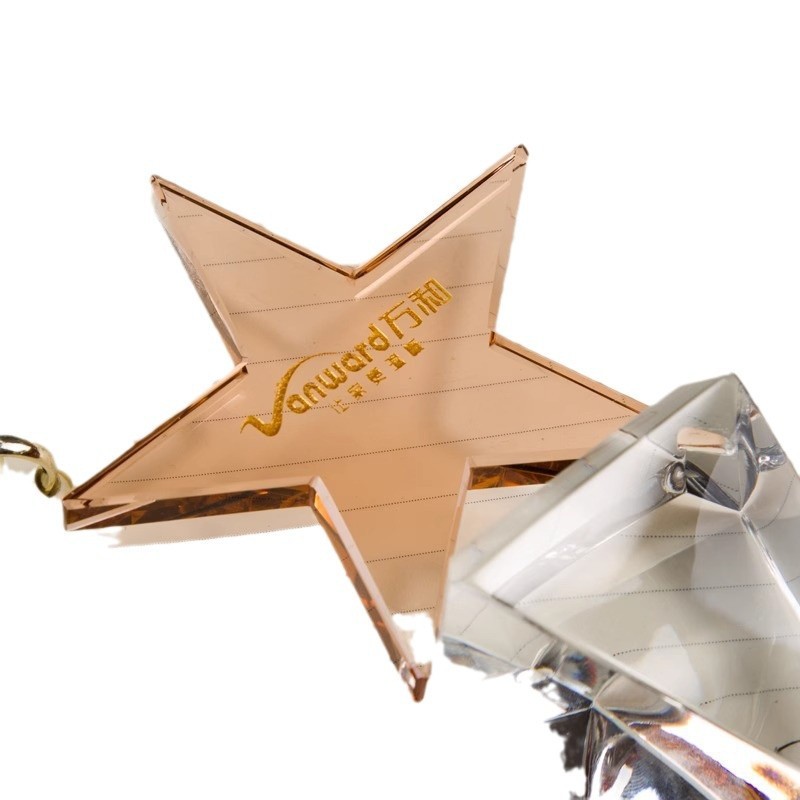 Direct From Manufacturer Crystal Five-Pointed Star Square Twist Column Trophies Annual Awards Medals Elegant Plaques Design