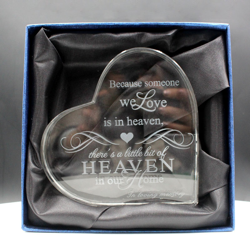 Honor of Crystal Personalized 2d 3d Crystal Text Engraved Blank Heart-shaped Laser Cube