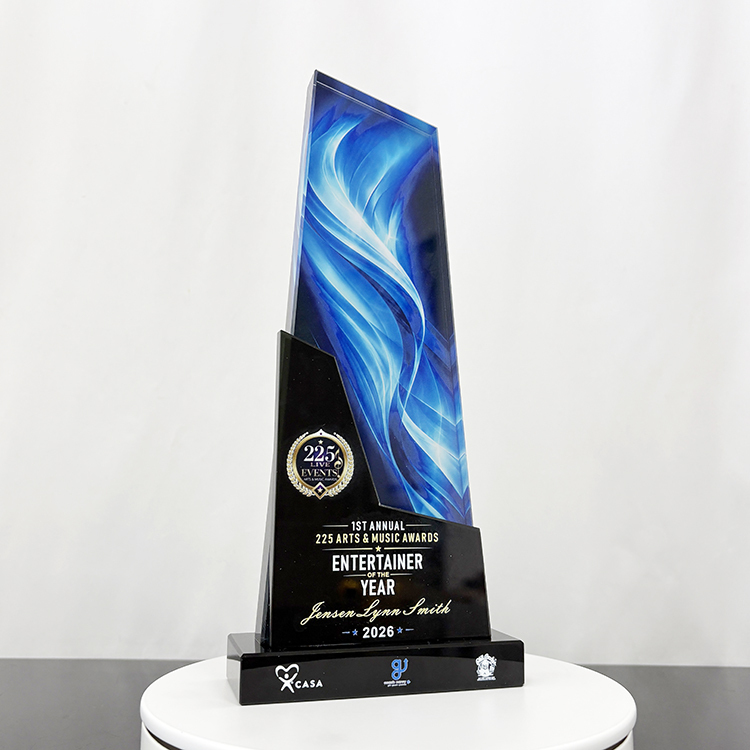 Personalized Crystal Trophy with Black Base MH-LJ0715