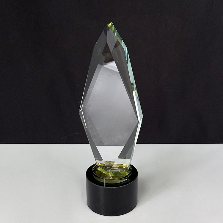 Blank Glass Crystal Trophy with Round Black Base MH-J0655
