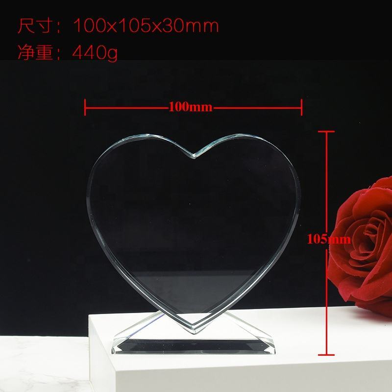 Custom Blank Crystal Trophy Award Personalized Blank Award Crystal Glass Romantic DIY Heart Trophy Designs