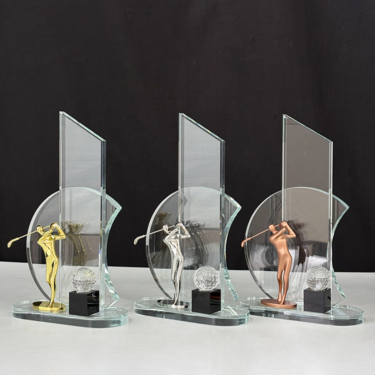 Gold Silver Bronze Metal Golfer Crystal Golf Sports Trophy MH-LJ0720