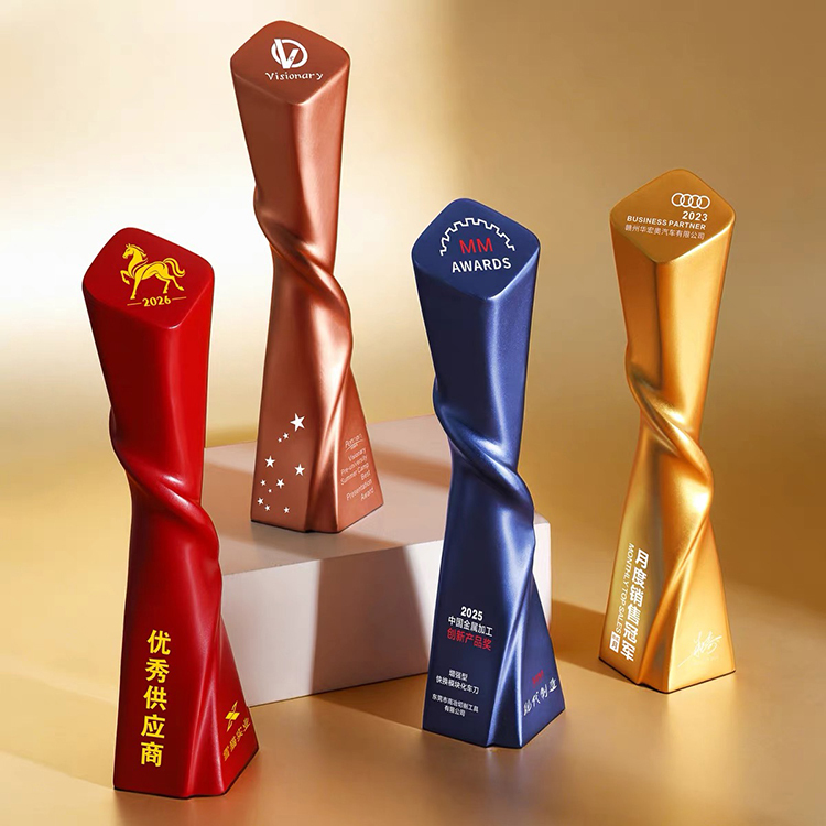 3D Printed Gold Silver Bronnze Red Blue Resin Tower Trophy Award MH-LJ0745