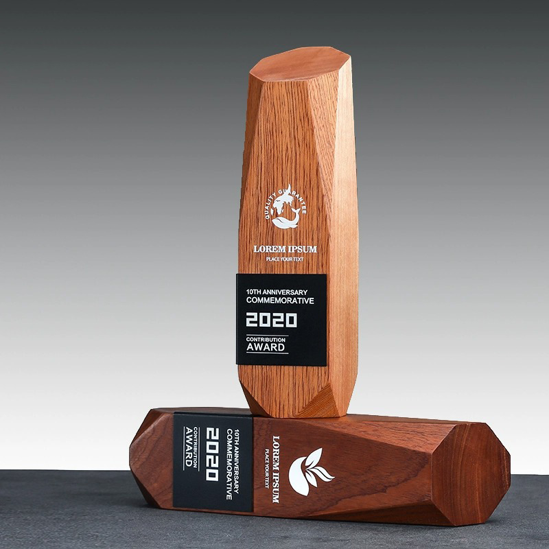 Factory Wholesale Wooden Plaques Trophy Awards Custom Sandblasting Wooden Souvenir Plaques Trophy