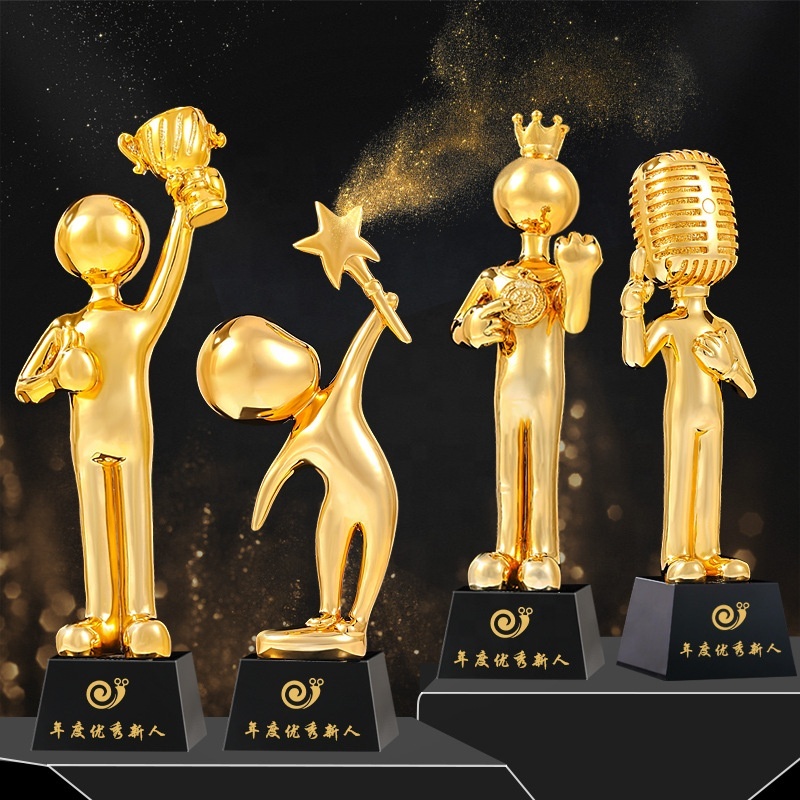 Honor of Crystal Custom Resin Trophy Prizes Creative Cute Characters Speech Singing Resin Personal Trophy Gifts