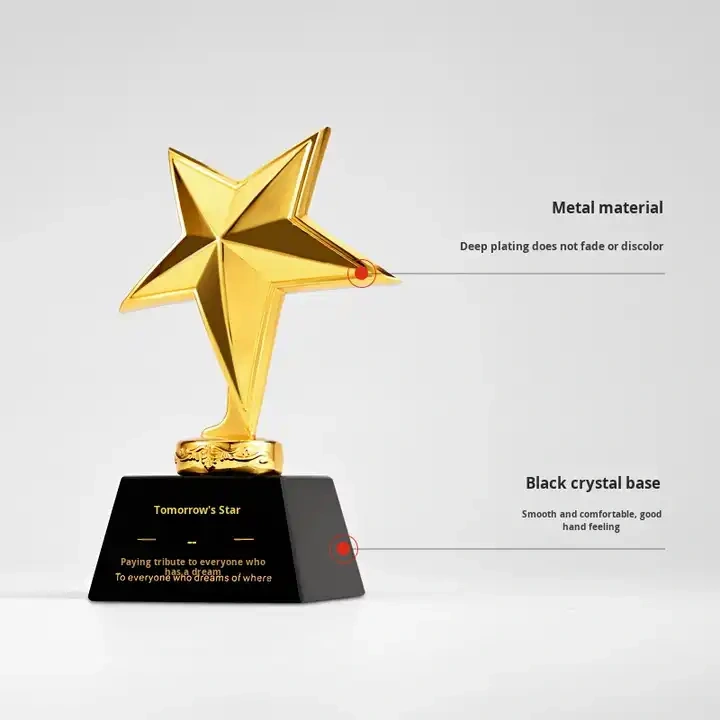 Custom Creative Five-Pointed Star Children's Crystal Trophy Sports Games Competition Souvenir Champion Small Customization