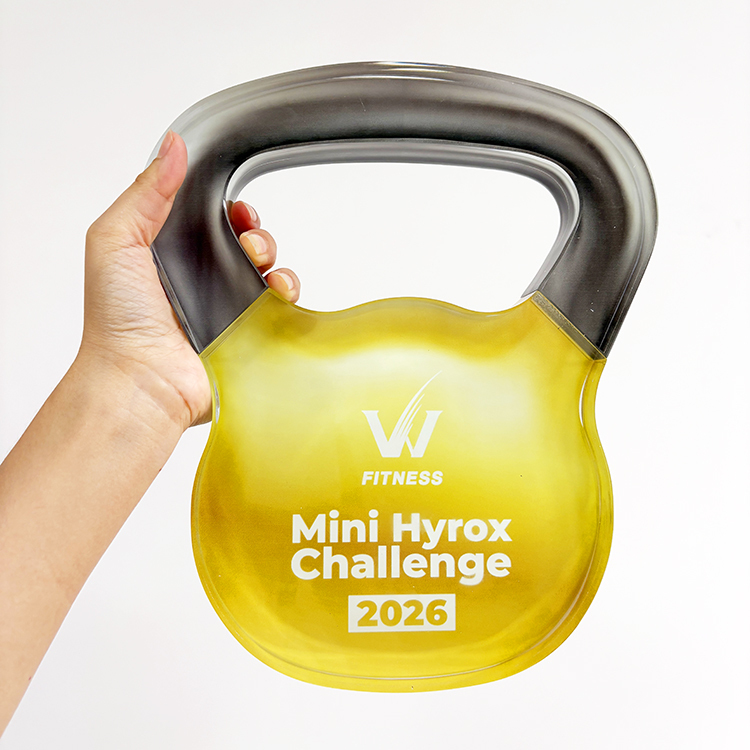 Personalized  Kettle Bell Custom Dumbbell Shape Crystal Award Trophies MH-LJ0714