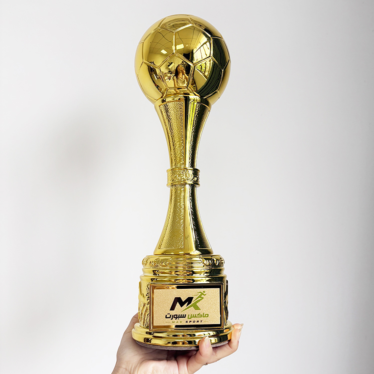 Tall 38cm Gold Silver Bronze Resin Football Sports Events Trophy Award MH-LJ0754