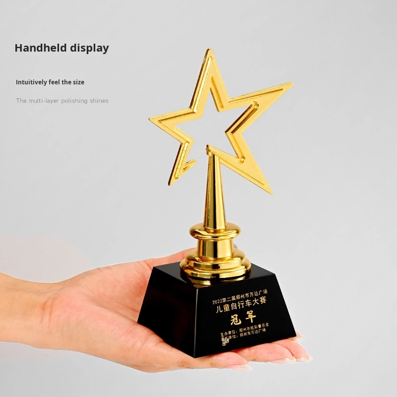 Custom Creative Five-Pointed Star Children's Crystal Trophy Sports Games Competition Souvenir Champion Small Customization