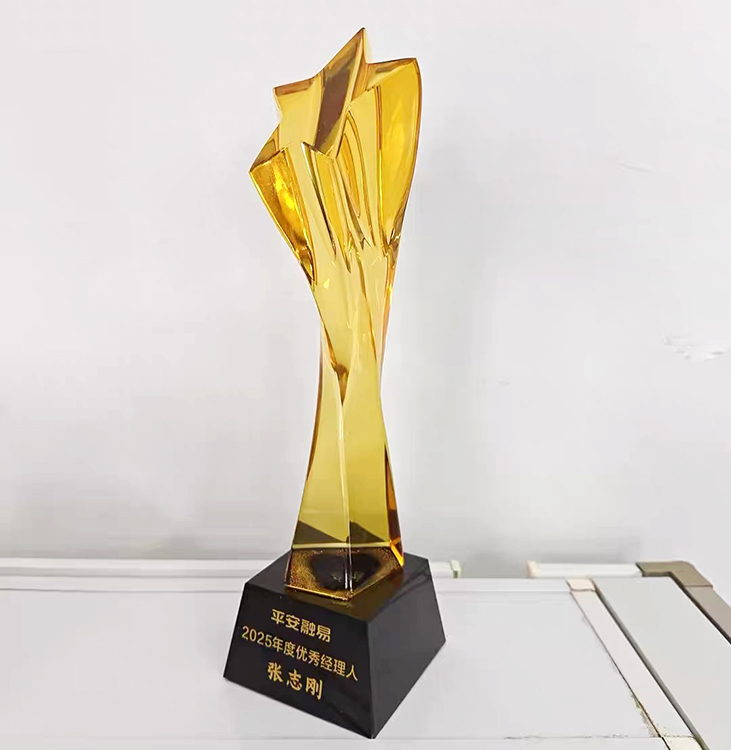 Yellow Star Tower Crystal Glass Awards Trophies MH-LJ0682