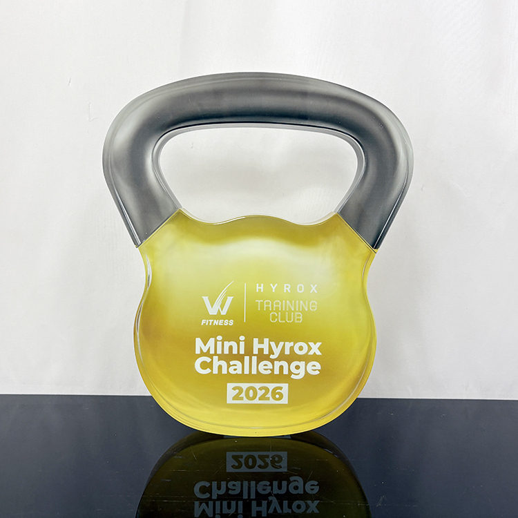 Personalized  Kettle Bell Custom Dumbbell Shape Crystal Award Trophies MH-LJ0714