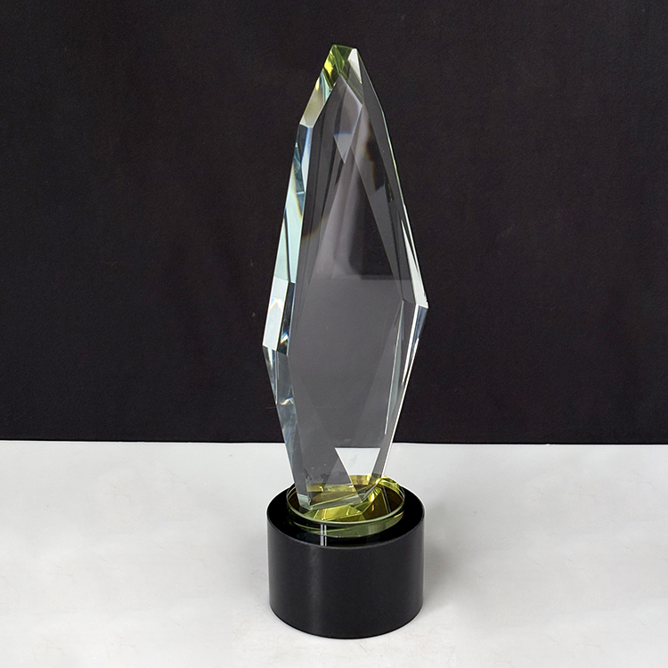 Blank Glass Crystal Trophy with Round Black Base MH-J0655